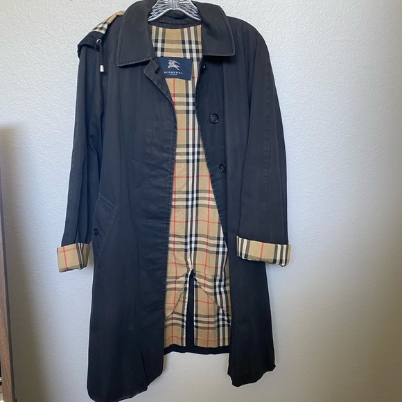 burberry black trench coat womens